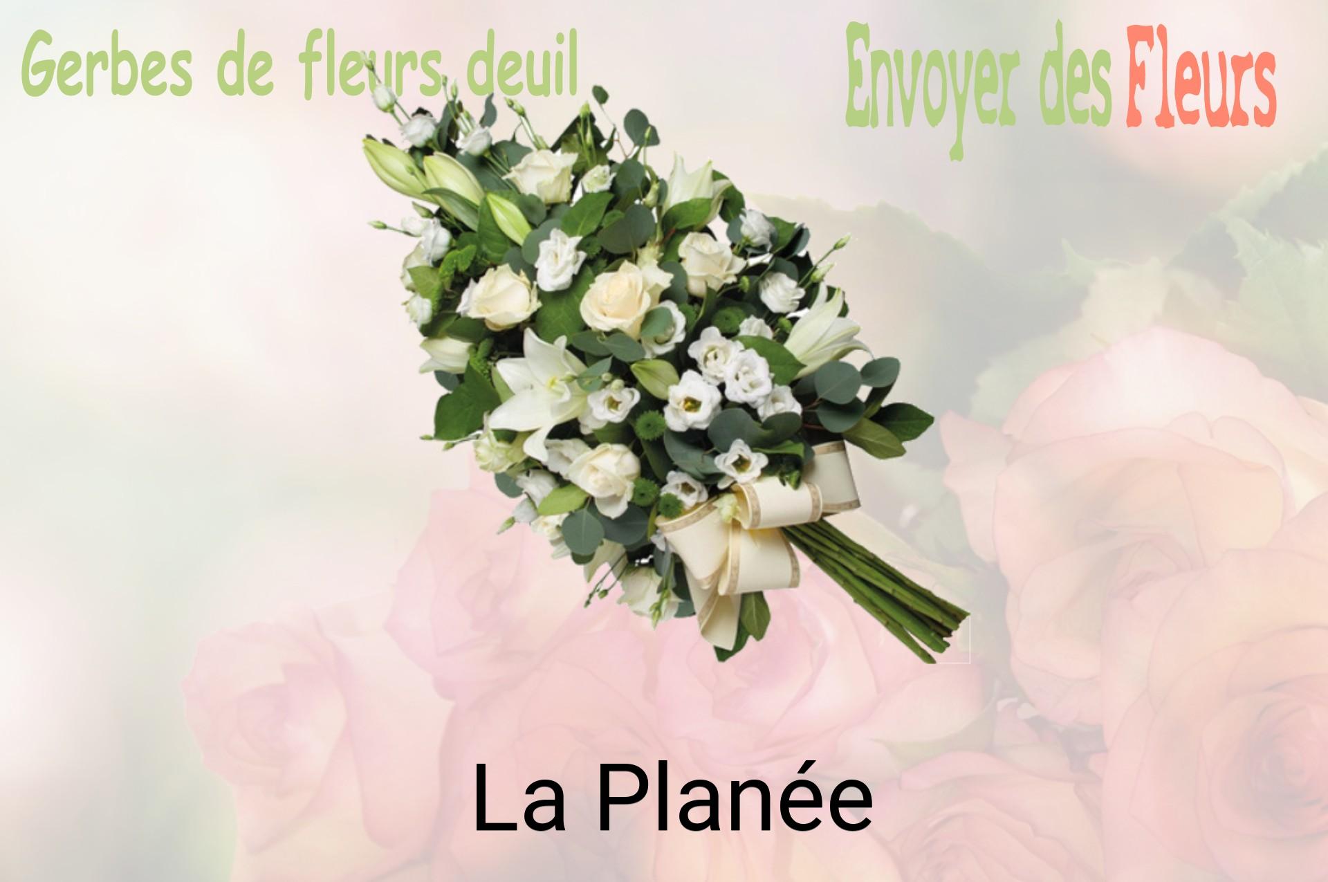 Gerbe de fleurs de deuil livrée à La Planée